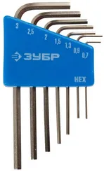 ЗУБР 7 шт, набор мини имбусовых ключей (27471-H7)
