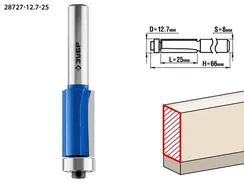ЗУБР 12.7 x 25 мм, хвостовик 8 мм, фреза кромочная с нижним подшипником, Профессионал (28727-12.7-25)