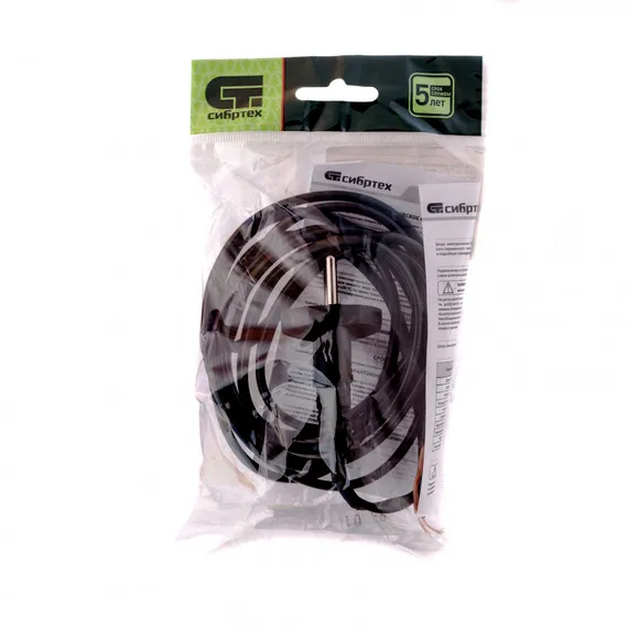 Шнур электрический соединительный, для настольной лампы, 2.2 м, 120 Вт, черный, тип V-1 Сибртех