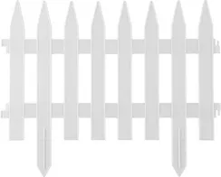GRINDA Классика, 28 х 300 см, белый, 7 секций, декоративный забор (422201-W)