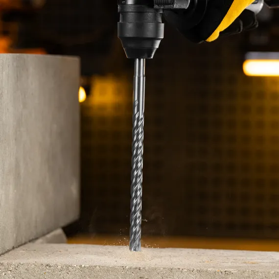 Бур по бетону, цельная крестовая пластина, 12x265 мм, SDS PLUS Denzel