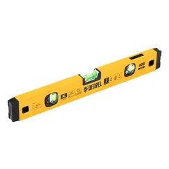 Уровень алюминиевый, магнит., фрезерованный, 3 глазка (1 зеркал.) 0,5 мм/м, 400 мм Denzel