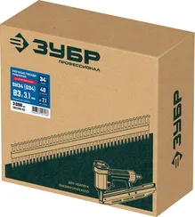 ЗУБР SN34 (D34) 83 х 3.1 мм, реечные гвозди рифленые оцинкованные, 3000 шт (305399-83)