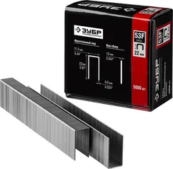 ЗУБР скобы тип 53F (D/056), 22 мм, калибр 23GA. 5000 шт. Профессионал (31950-22)