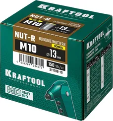 KRAFTOOL Nut-R, М10, уменьш. бортик, 150 шт, резьбовые заклепки стальные с насечками (311708-10)