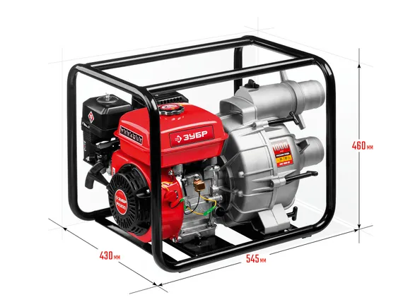 Мотопомпа бензиновая для грязной воды ЗУБР 1000 л/мин (МПГ-1000-80)