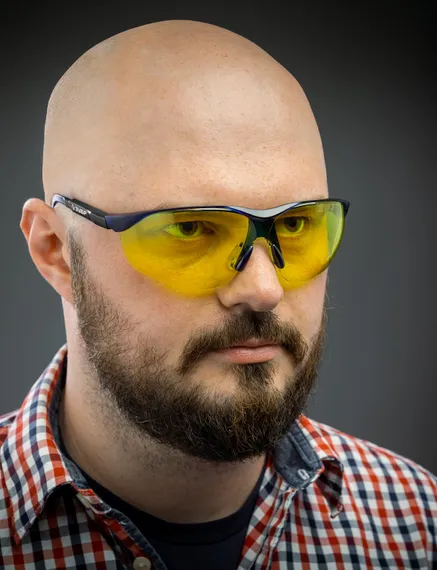 ЗУБР ПРОГРЕСС, открытого типа, жёлтые, стекло устойчивое к царапинам и запотеванию, защитные очки, Профессионал (110321)