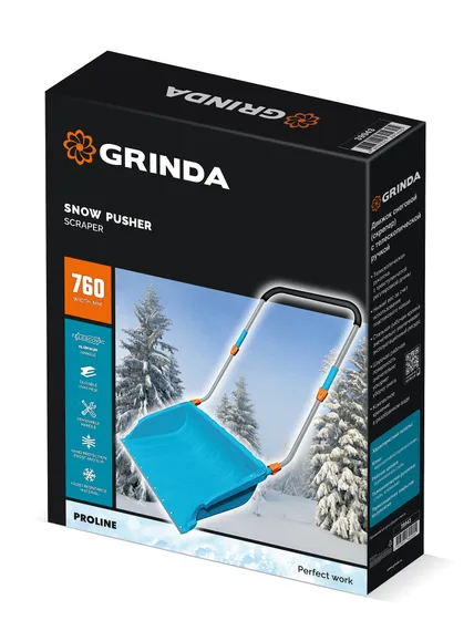 GRINDA TELESCOPIC, снеговой движок (скрепер), с телескопической ручкой, пластиковый ковш 760м, PROLine (39943)