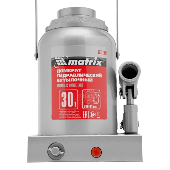 Домкрат гидравлический бутылочный, 30 т, высота подъема 260-415 мм Matrix
