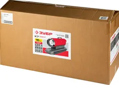 Пушка дизельная тепловая, ЗУБР ДП-К7-15000, 220 В, 15 кВт, 300 м.куб/час, 18.5 л, 1.3 кг/ч, регулятор температуры