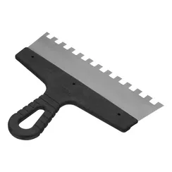 Шпатель из нержавеющей стали, 250 мм, зуб 10 х 10 мм, пластмассовая ручка Сибртех