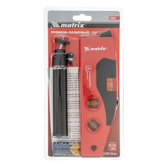 Лазерный уровень, 180 мм, 220 мм штатив, 4 глазка Matrix