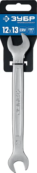 ЗУБР 12 х 13 мм, рожковый гаечный ключ, Профессионал (27010-12-13)