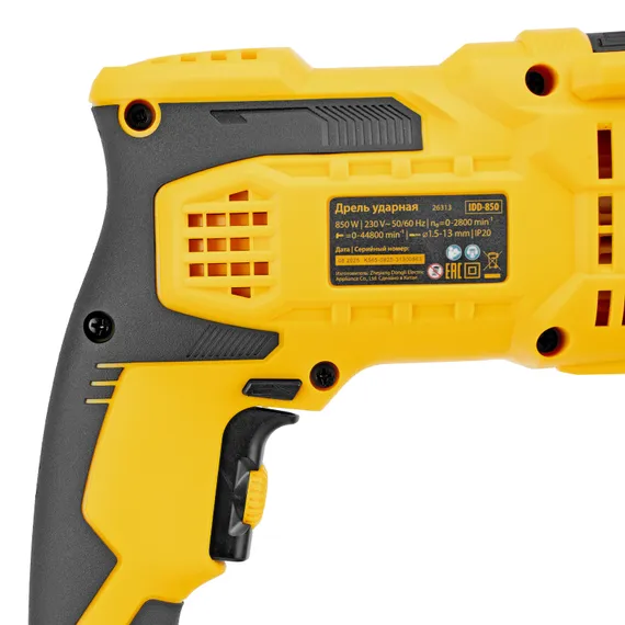 Дрель ударная IDD-850, 850 Вт, 0-2800 об/мин, 44800 уд/мин Denzel