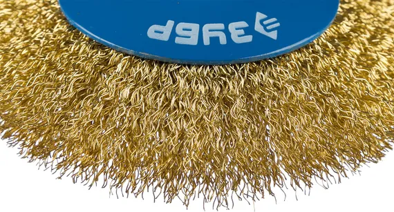 ЗУБР 100 мм, витая стальная латунированная проволока 0.3 мм, коническая щетка-крацовка для УШМ, Профессионал (35267-100)