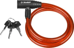 ЗУБР 650 мм, d 10 мм, 3 ключа, тросовый замок (37263-65)