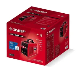 ЗУБР MIG & CUT 5-в-1, MIG / MAG, PLASMA CUT, FCAW, MMA, TIG, 220 А, полуавтомат сварочный, с газом / без газа, горелка ПСГ-220 (ПСГ-М9-220-Р)