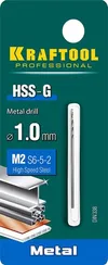 KRAFTOOL HSS-G, 1.0 х 34 мм, сталь P6M5, сверло по металлу (29651-1)