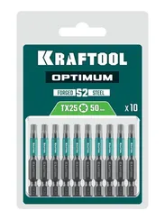 KRAFTOOL OPTIMUM TX 25, 50 мм, 10 шт, биты (26126-25-50-10)