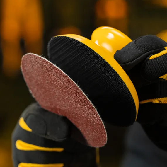 Брусок для шлифования, круглый, 125 мм, с "липучкой"// Denzel