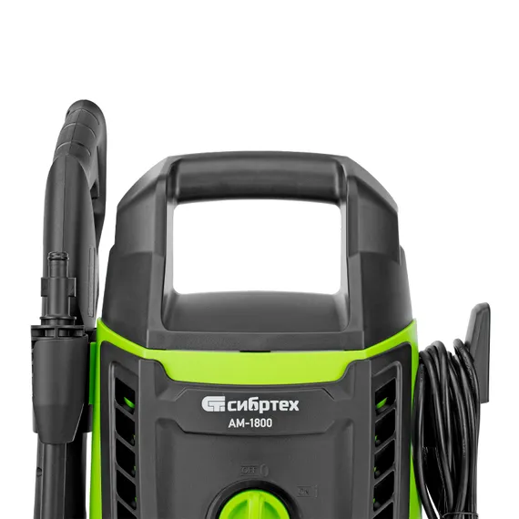 Моечная машина высокого давления АМ-1800, 1800 Вт, 140 бар, 350 л/ч, колесная Сибртех