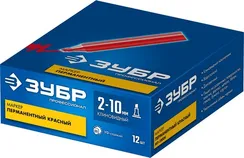 ЗУБР МП-1000К красный, 2-10 мм, клиновидный перманентный маркер (06333-3)