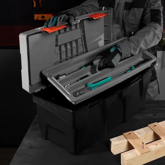 Ящик для инструмента 23", 590х300х300 мм, пластик Россия// Stels