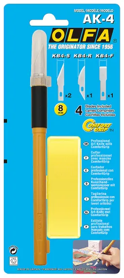 OLFA с профильными лезвиями 6 мм, 4 шт, перовой нож (OL-AK-4)
