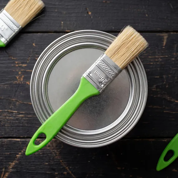 Кисть флейцевая, 25*8, натуральная щетина, пластиковая ручка, 10шт Сибртех