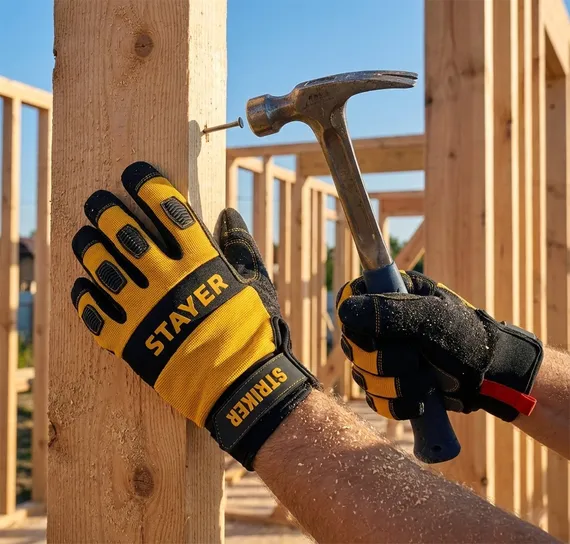 STAYER STRIKER р.L (9), комбинированные перчатки для тяжелых механических работ (11410-L)