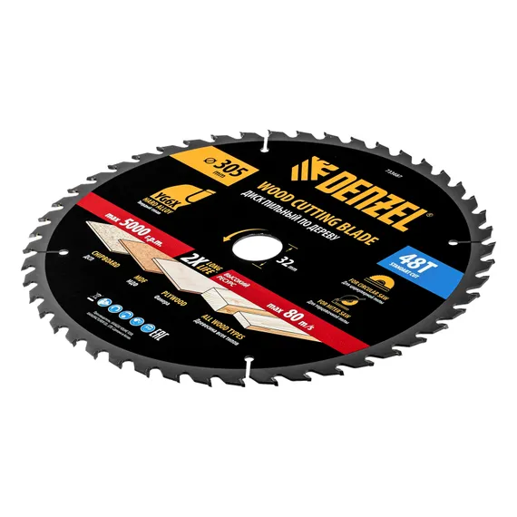 Пильный диск по дереву ф305 х 32 мм, 48 зубьев Denzel