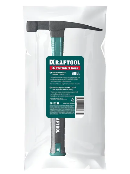 KRAFTOOL X-FORCE R 600 г, молоток каменщика узкий (20192)