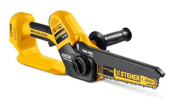 Мини-пила цепная аккумуляторная садовая STEHER 20 В, 200 мм шина, без АКБ (LMS), (MCS-2020)