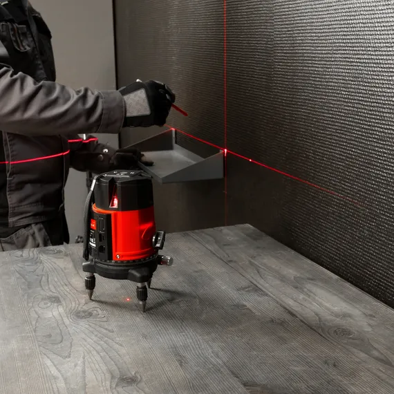 Лазерный уровень CRL-30R, 30 м, красный луч, батарейки, резьба 5/8" MTX