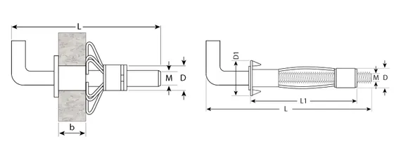ЗУБР МОЛЛИ, М4 х 32 х 13 мм, 2 шт, анкер с полукольцом для пустотелых конструкций (4-302516-04-032)