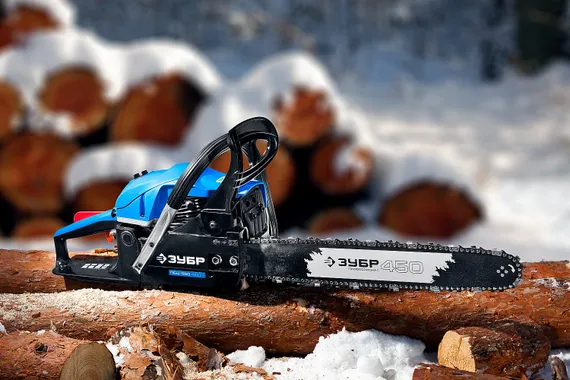 Бензопила цепная бензиновая, ЗУБР 56 см3, 45 см, Профессионал (ПБЦ-560 45ДП)