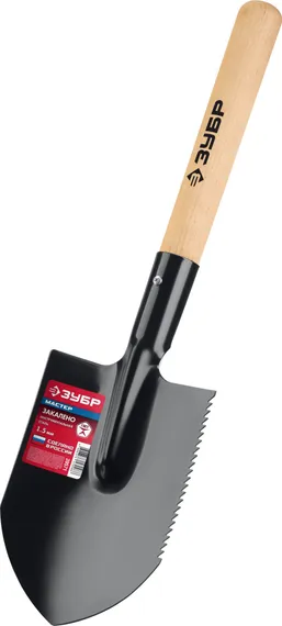 ЗУБР МАСТЕР, 210х154х550мм, полотно 1.5мм, закалено, дерев. черенок высш. сорт, туристическая лопата (39571)