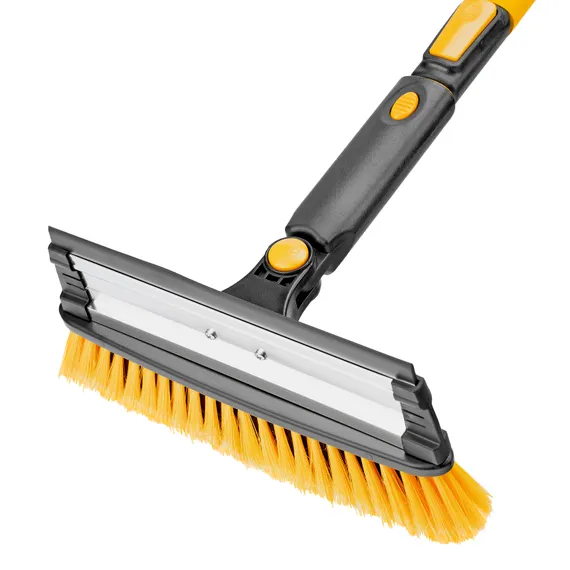 Щетка-сметка для снега со скребком, телескоп, поворотная голова, водосгон, 900-1200 мм Denzel