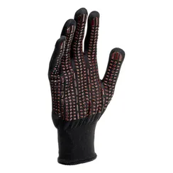 Перчатки трикотажные, синтетическая нить, ПВХ-гель точка, цвет: черный, L, 13 класс Сибртех