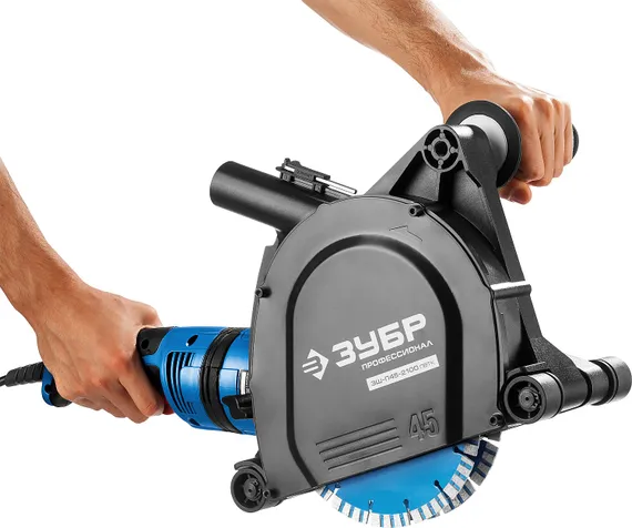 ЗУБР d 180 мм, 2100 Вт, 45 мм, штроборез (бороздодел), метал. ящик, Профессионал (ЗШ-П45-2100 ПВТК)