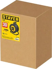 STAYER S-207, ПВС, 2 х 0.75 мм2, 30 м, 2200 Вт, удлинитель на катушке (55073-30)