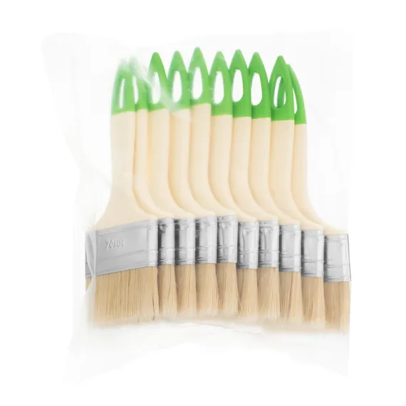 Кисть флейцевая, 70*8, натуральная щетина, пластиковая ручка, 10шт Сибртех