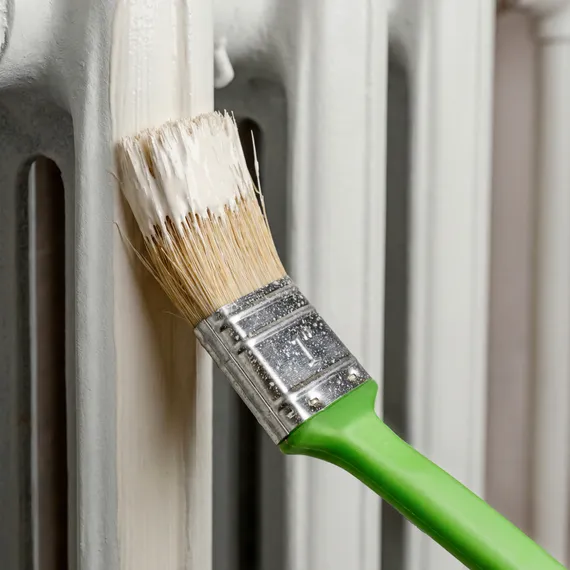 Кисть радиаторная 25 мм, натуральная щетина, пластиковая ручка Сибртех