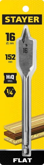 STAYER Flat, 16 x 152 мм, перовое, cверло по дереву (2950-16)