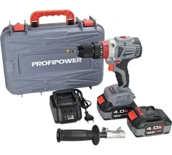Аккумуляторная бесщеточная ударная дрель MKDHP-20V (20В,Li-ion-2шт, 4.0Ач, 90Нм, 2 скорости, З/У, в кейсе)E0087M1