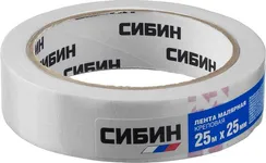 СИБИН 25 мм х 25 м, креповая, малярная лента (12111-25)