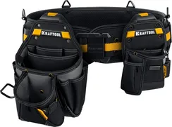 KRAFTOOL KBS-3 пояс монтажника, в комплекте: пояс монтажника, большая сумка, малая сумка (38762)