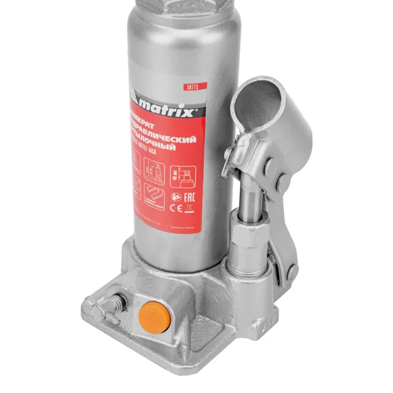 Домкрат гидравлический бутылочный, 2 т, h подъема 181-345 мм, в пластиковом кейсе Matrix
