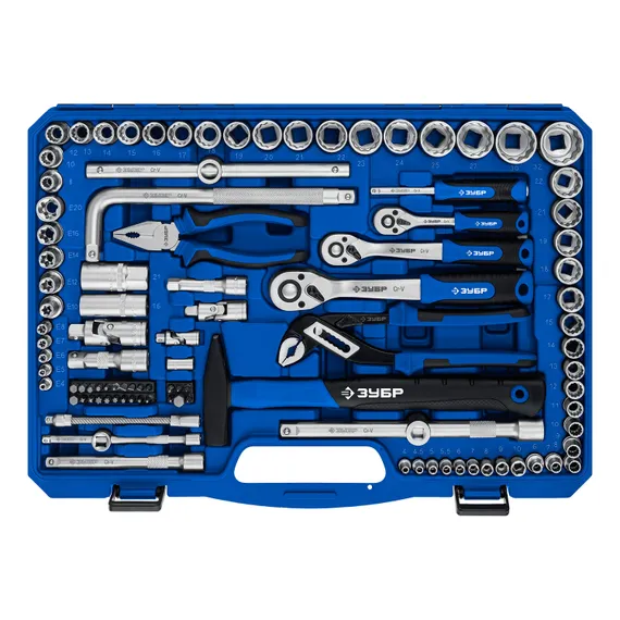 ЗУБР Универсал-142, 142 предм., (1/2″+ 3/8″+ 1/4″), универсальный набор инструмента, Профессионал (27670-H142)