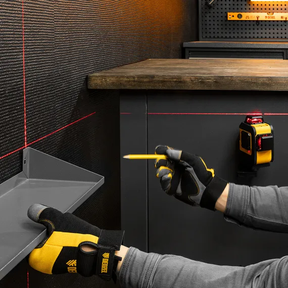 Лазерный уровень мультипризменный LX 360-2 Red, 30 м, 635 нм, аккумулятор Li 2800 мАч, резьба 5/8" Denzel